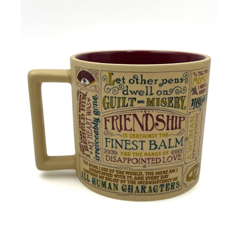 Jane Austen Quotes Unemployed Philosophers Guild 16 Oz Coffee Mug Cup #1443 2014 - Picture 4 of 10